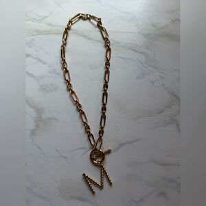 Elegant Gold Chain Initial Necklace - M